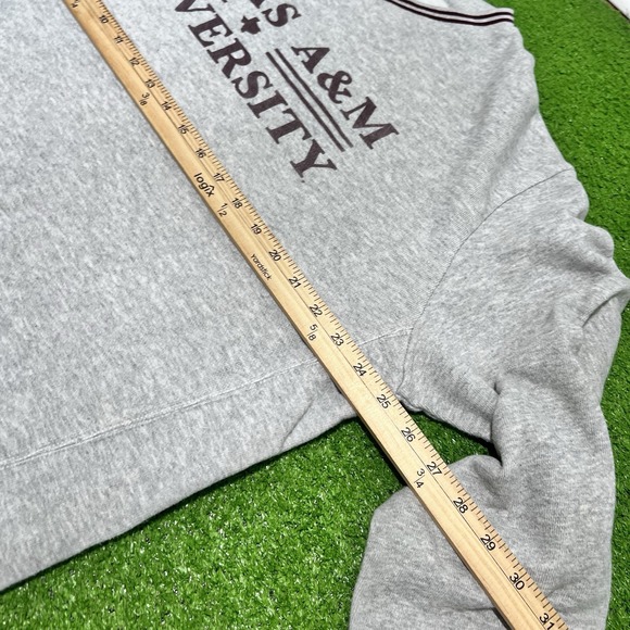 Vintage Texas A&M Sweatshirt XL Y2K Aggies Sweater 90s Pullover Striped Cotton - Picture 5 of 7